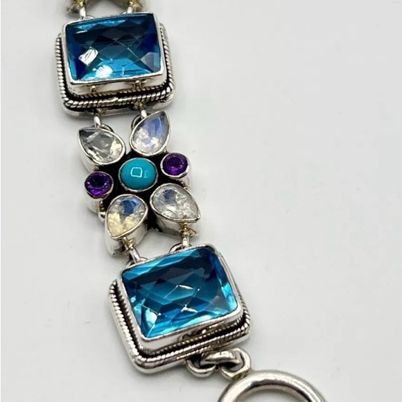 🌟Nicky Butler 925 Sterling Silver Blue Quartz Moonstone Turquoise Toggle… - Picture 11 of 16